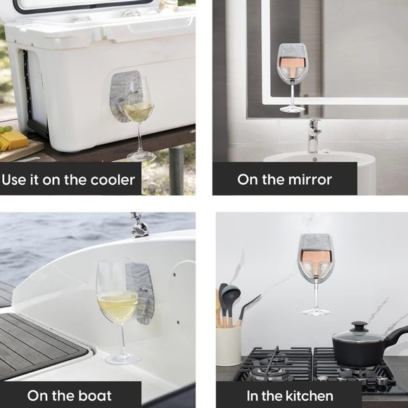 Sipski Marble Wine Holder by 30Watt - Pairs Well With Bubble Baths -NWT - Picture 2 of 5